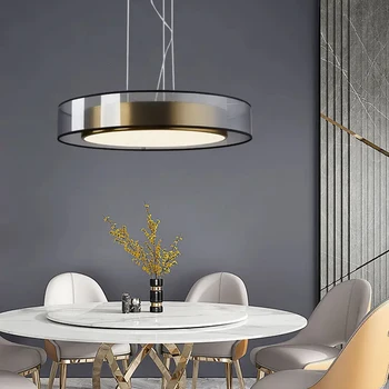 moderni šiaurietiško dizaino lempa LED šviestuvas Paprastas atmosferinis žiedinis pakabinamas apšvietimas Svetainės miegamojo žalvarinis šviestuvas