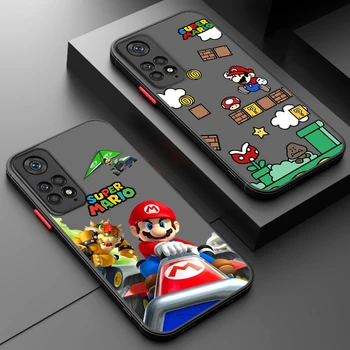 Super Mario Games telefono dėklas, skirtas Redmi Note 12 11 10 9 8 Pro Plus Pro S T 5G Matinis permatomas dangtelis